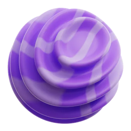 Curl Gradient Purple Abstract Shape  3D Icon