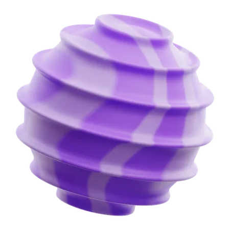 Curl Gradient Purple Abstract Shape  3D Icon