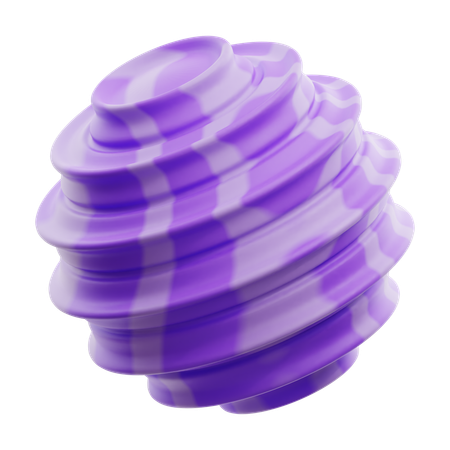 Curl Gradient Purple Abstract Shape  3D Icon