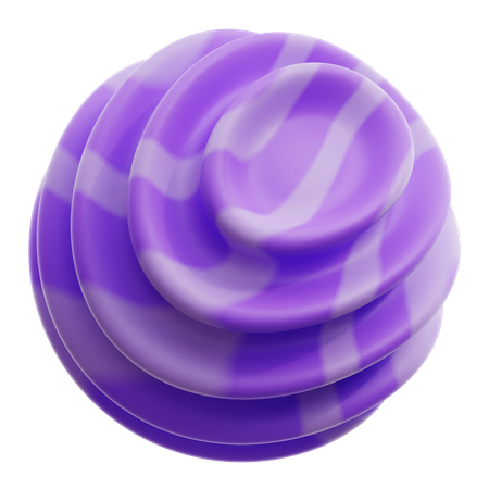 Curl Gradiente Roxo Forma Abstrata  3D Icon