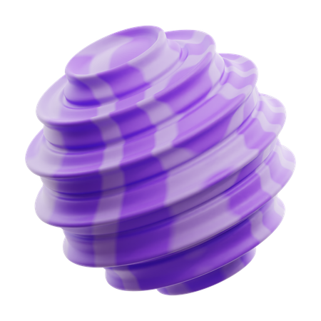 Curl Gradiente Roxo Forma Abstrata  3D Icon