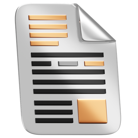 Curled Document  3D Icon