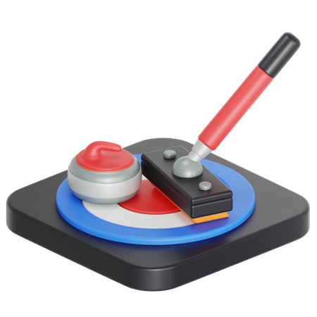 Curling game  3D Icon