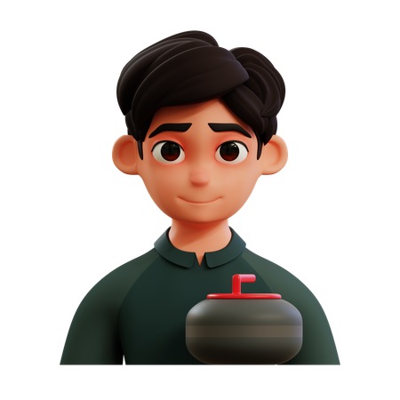 Curling Player  3D Icon