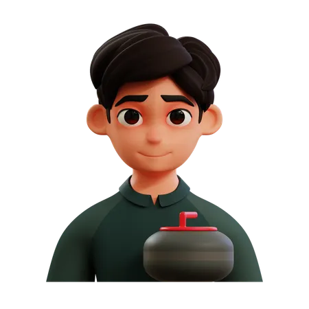 Curling Player  3D Icon