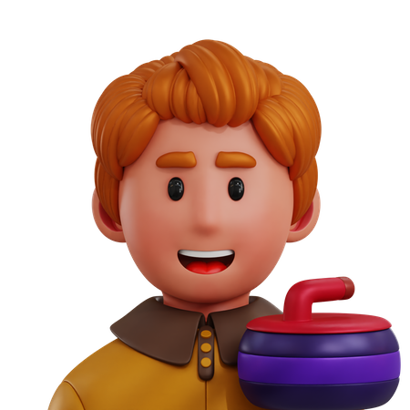 Curling Player  3D Icon