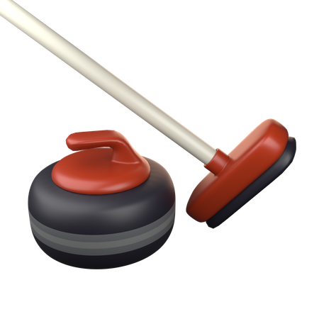 Curling Stone Broom  3D Icon