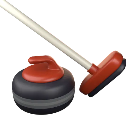 Vassoura de curling  3D Icon