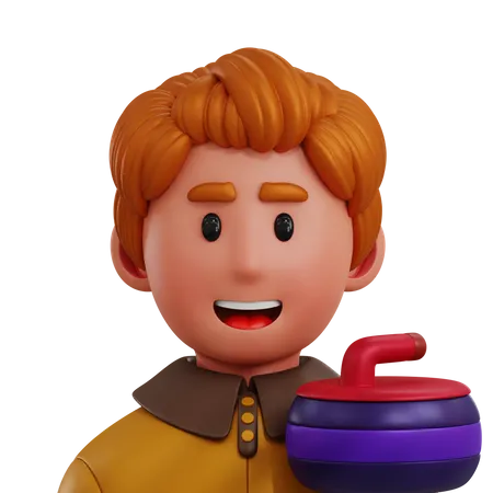 Curlingspieler  3D Icon