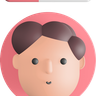 3d curly hair avatar symbol