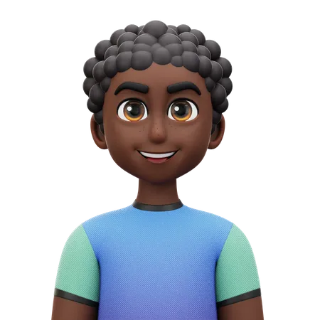 Curly Hair Man  3D Icon