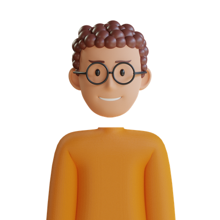 Free Curly Hair Man 3D Icon download in PNG, OBJ or Blend format