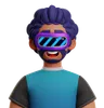 CURLY HAIR MAN WITH VR