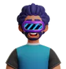 Curly Hair Man With VR