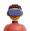 Curly Hair Man with VR Glasses