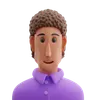 Curly haired man avatar