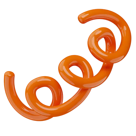 Curly line  3D Icon