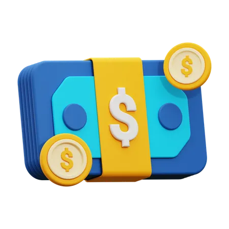 3 D Money Bundle Icon 3D Icon