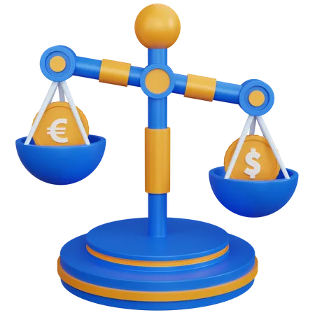 Currency Balance Scale  3D Icon