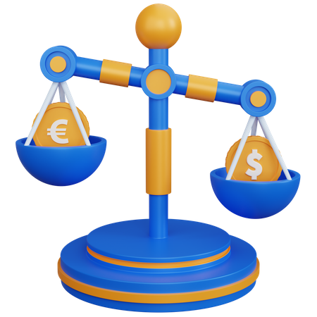 Currency Balance Scale 3D Icon
