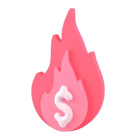 Currency Burn  3D Icon