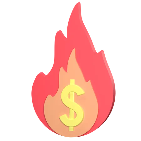 Currency Burn 3D Icon
