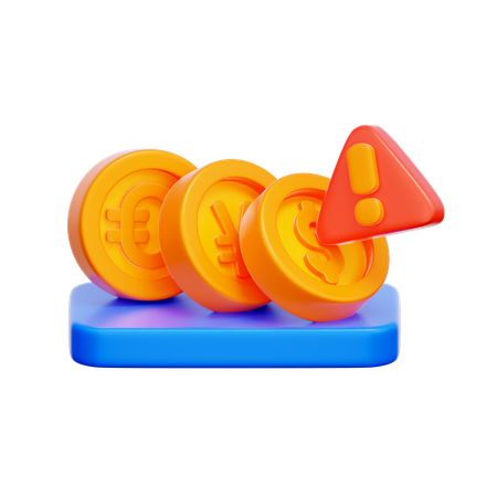 Currency Crisis Alert  3D Icon