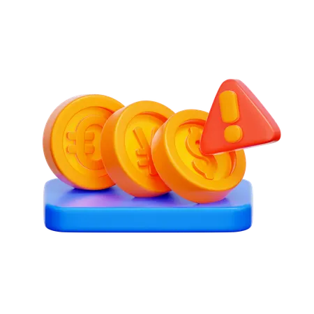 Currency Crisis Alert  3D Icon