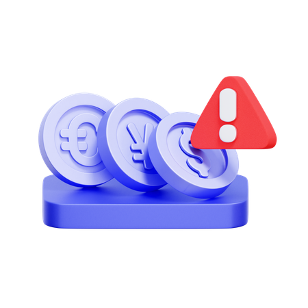 Currency Crisis Alert  3D Icon
