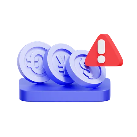 Currency Crisis Alert  3D Icon