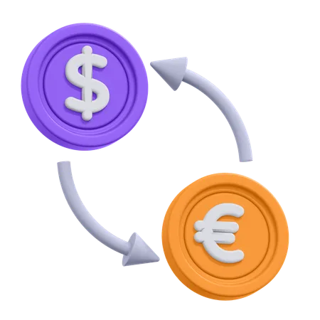 An Icon Of Currency Exchange In 3 D Format 3D Icon