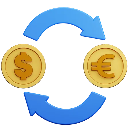 Currency Exchange  3D Illustration