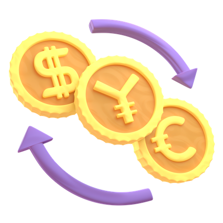 Currency Exchange  3D Illustration