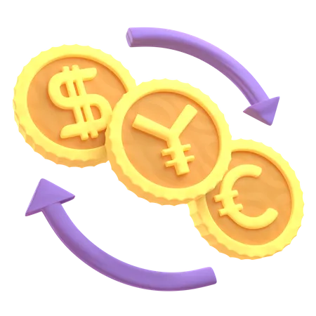 Currency Exchange  3D Illustration