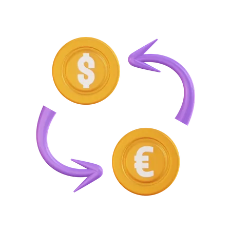 Currency Exchange  3D Illustration