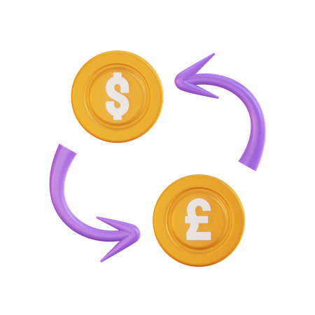 Currency Exchange  3D Illustration