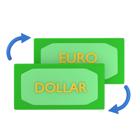 Currency exchange 3D Illustration