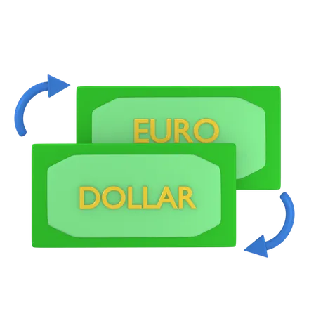 Currency exchange 3D Illustration