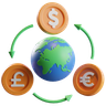 currency exchange 3d logos