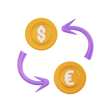 Currency Exchange 3D Illustration