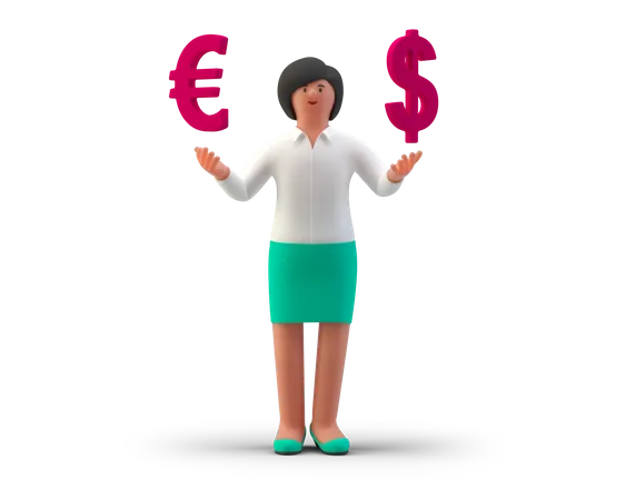 Currency exchange Agent 3D Illustration