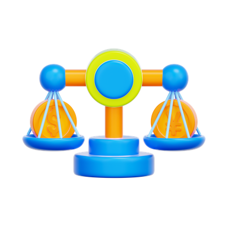 Currency Exchange Balance  3D Icon