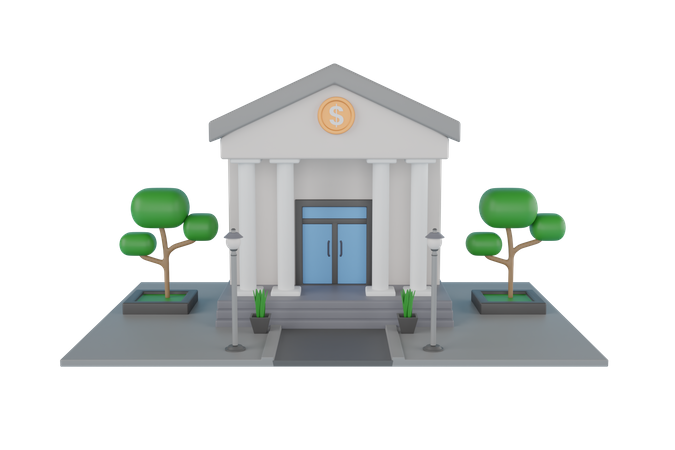 Currency Exchange Office  3D Illustration