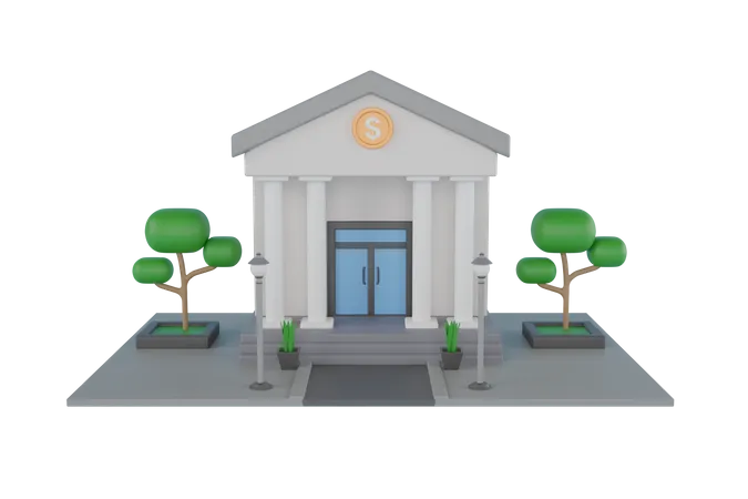 Currency Exchange Office  3D Illustration