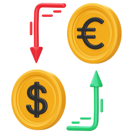 Currency Pair 3D Illustration