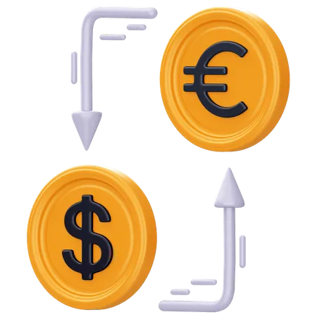 Icon Representing A Pair Of Currencies 3D Icon