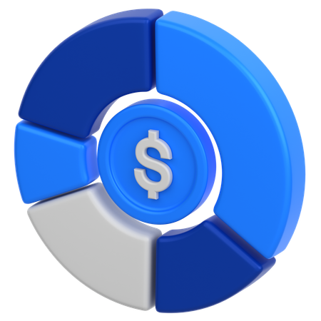 Currency pie chart  3D Icon