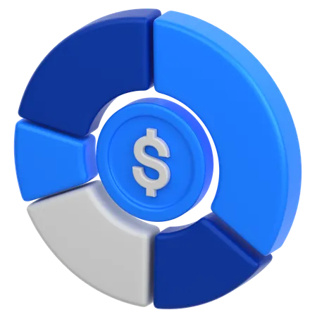 Currency pie chart  3D Icon