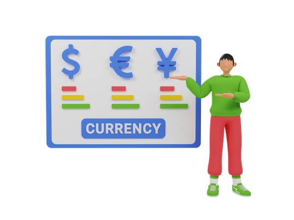 Currency rate  3D Illustration