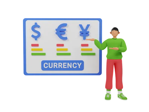 Currency rate  3D Illustration